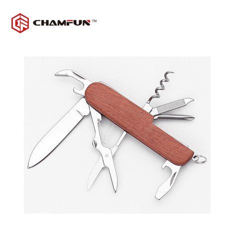 7 in 1 Rose wood handle pocket knife multi tool multi function knife