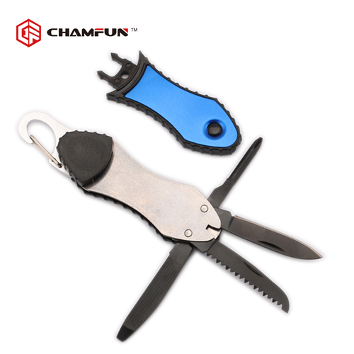 Multi function pocket knife with led light in black oxide