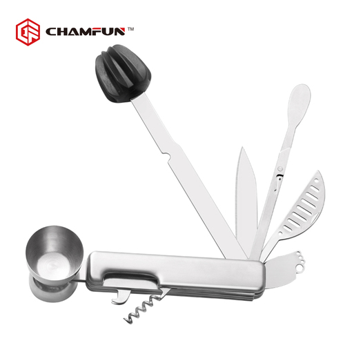 Multi Functions in One Full Cocktail Bar Tool Set , Bartender Tools